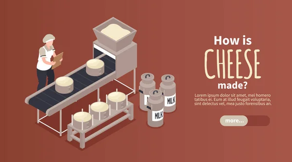 Peynir Yatay Sancak Yapımı — Stok Vektör