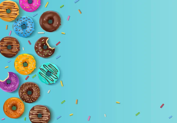 Donuts realistischen Hintergrund — Stockvektor