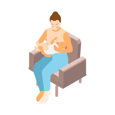 Emzirme Isometric Simgesi