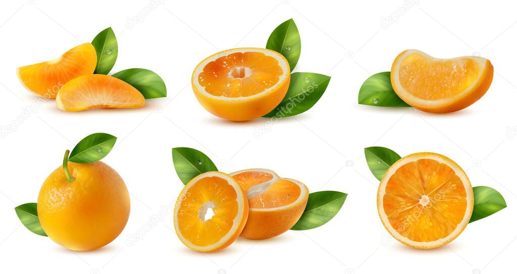 Orange With Leaves Set