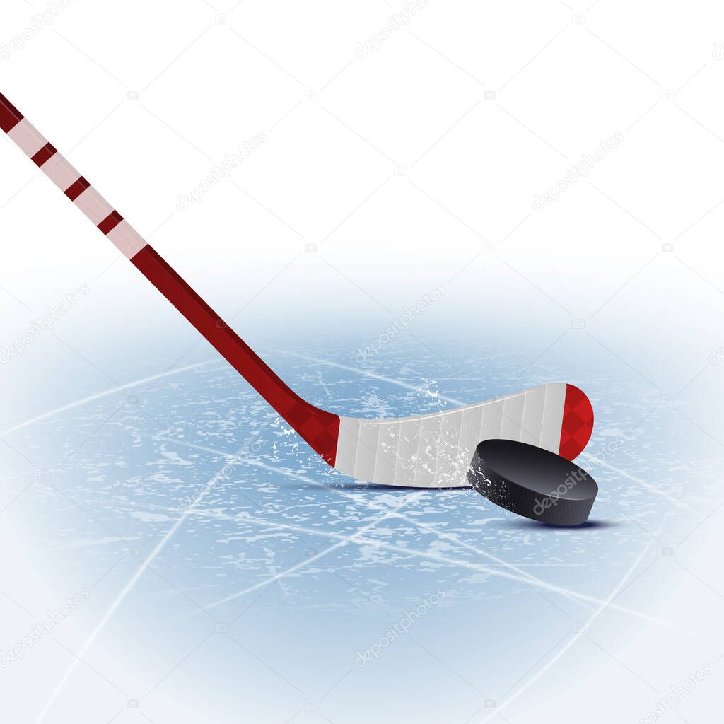 Realistic Hockey Illustration