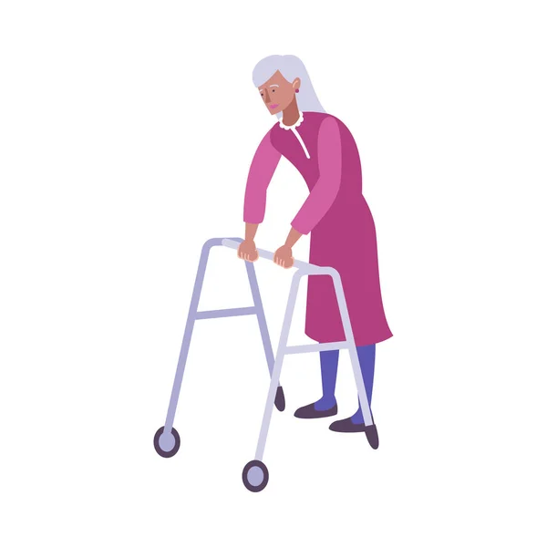 Senior vrouw pictogram — Stockvector