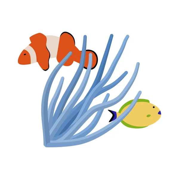 Ilustrasi Flat Fishes - Stok Vektor