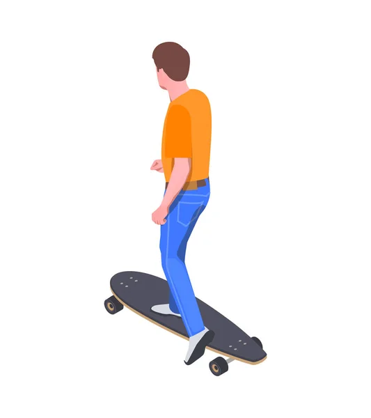 Mann fährt Skateboard — Stockvektor