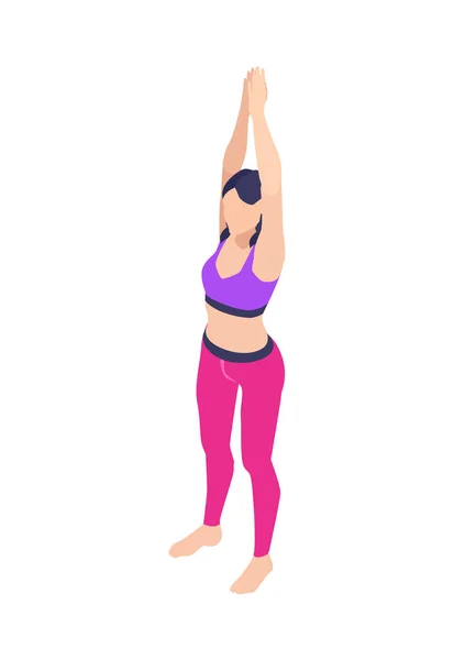 Icône de yoga isométrique — Image vectorielle