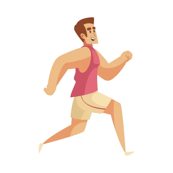 Płaski człowiek jogging — Wektor stockowy