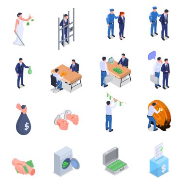 Yolsuzluk izometrik Set