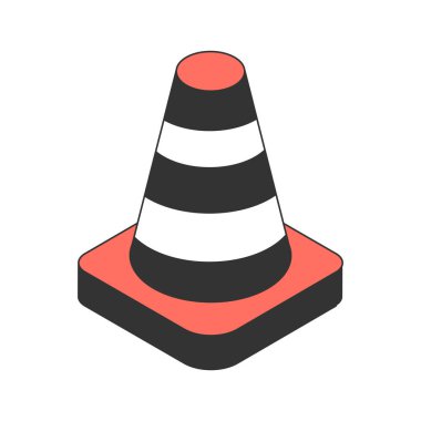 Otopark Konisi Isometric Bileşimi