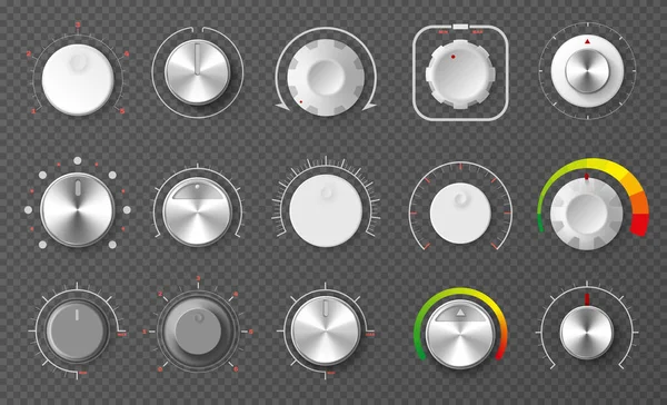 Round Adjustment Dial Transparent Set — Stock Vector