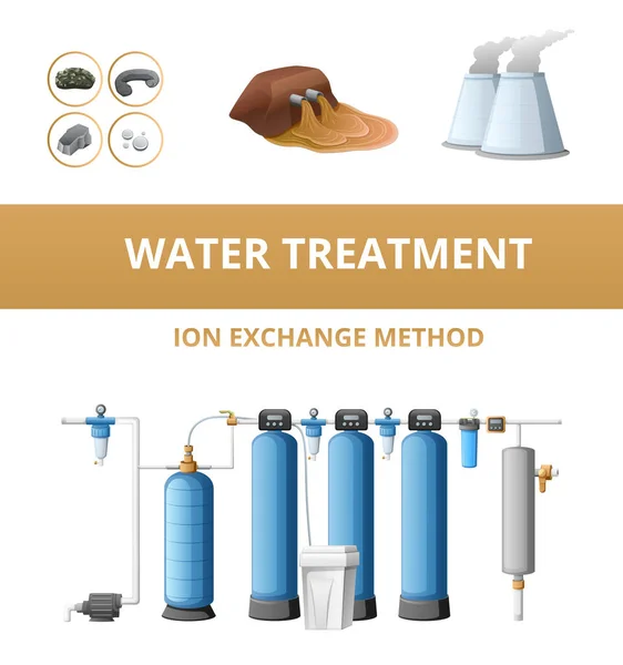 Ilustración de purificación de agua — Archivo Imágenes Vectoriales