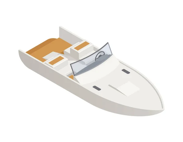 Cutter Boat Isometric Composition — Stock Vector