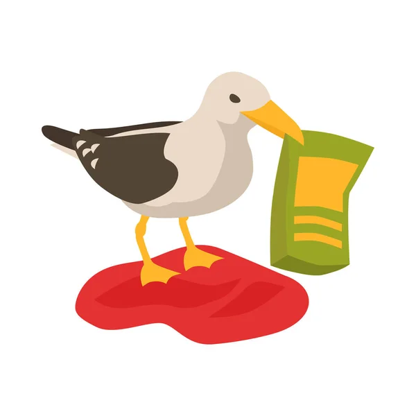 Poluição da água Composição das aves — Vetor de Stock