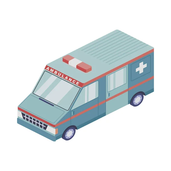 Ambulance Car Izometrické složení — Stockový vektor