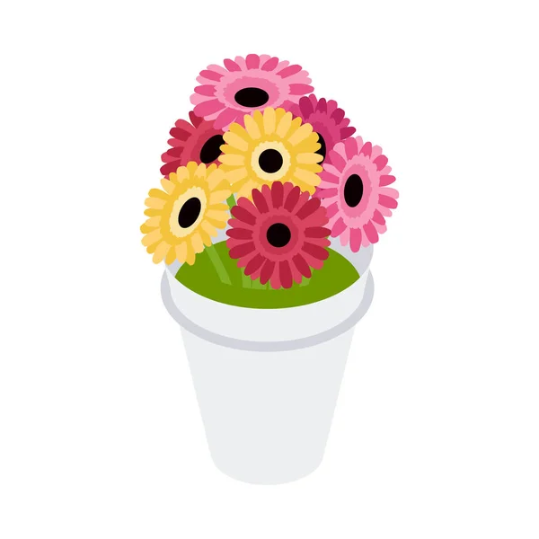 Fleurs Bunch Composition isométrique — Image vectorielle