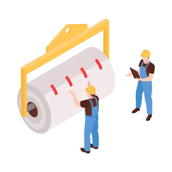 Papier Roll Workers Samenstelling — Stockvector