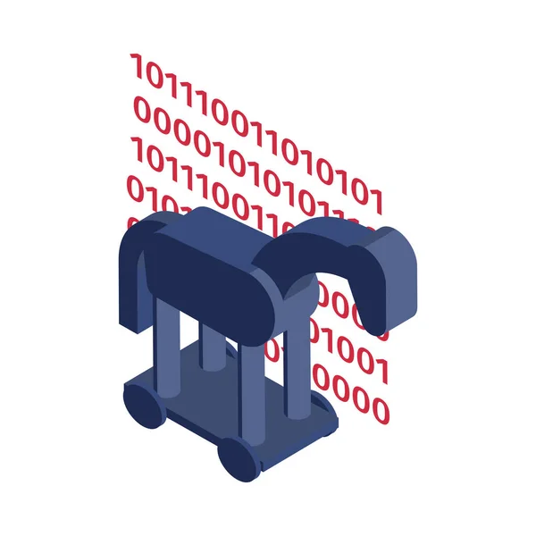 Composizione codice cavallo di Troia — Vettoriale Stock