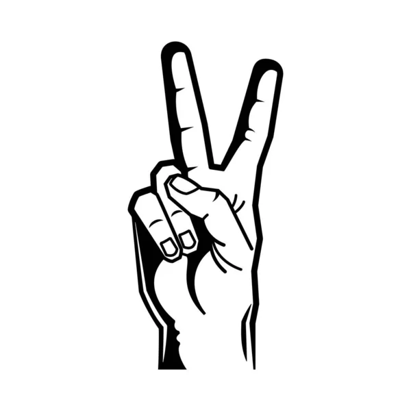 Composición del gesto de dos dedos — Vector de stock