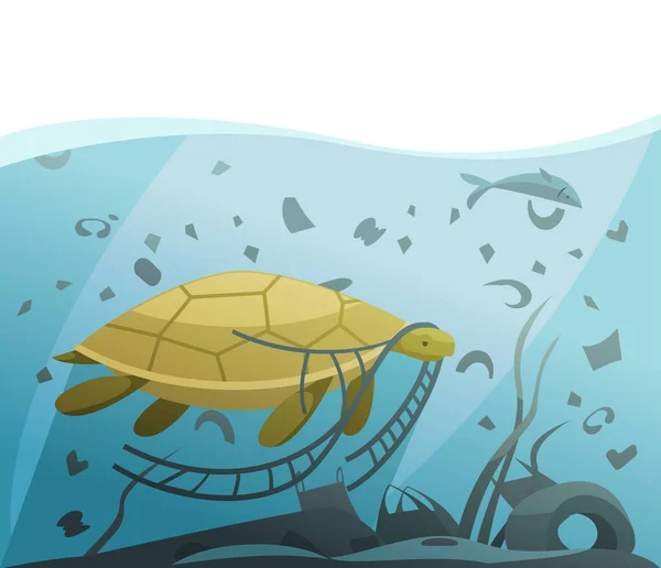 Sköldpadda lerig vattensammansättning — Stock vektor