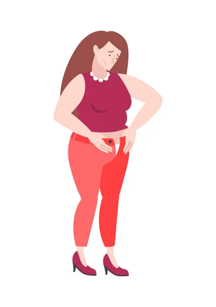 Big Belly Woman Composition — Stock Vector