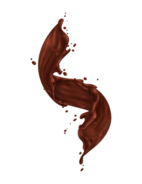 Realistisk Choklad Splash sammansättning — Stock vektor