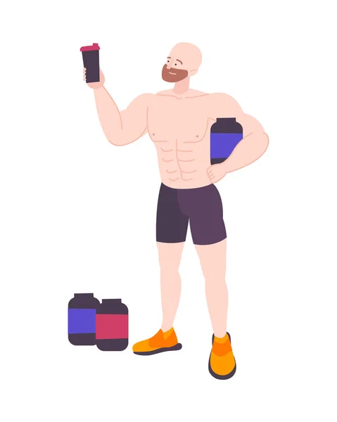 Fitness Male Athlete Composition — Stock Vector