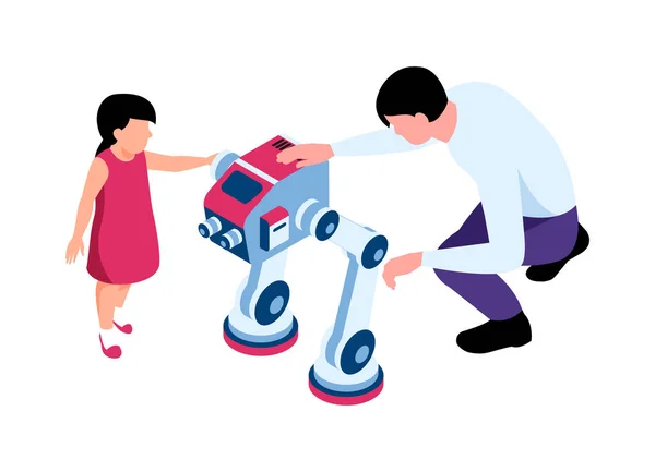 Robotique Éducation des enfants Composition — Image vectorielle