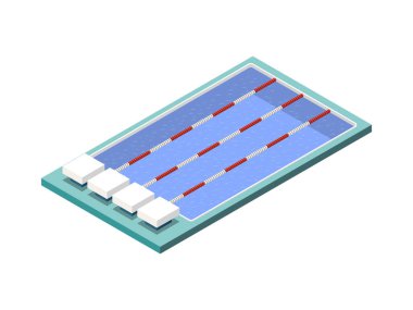 Yüzme Havuzu izometrik kompozisyon