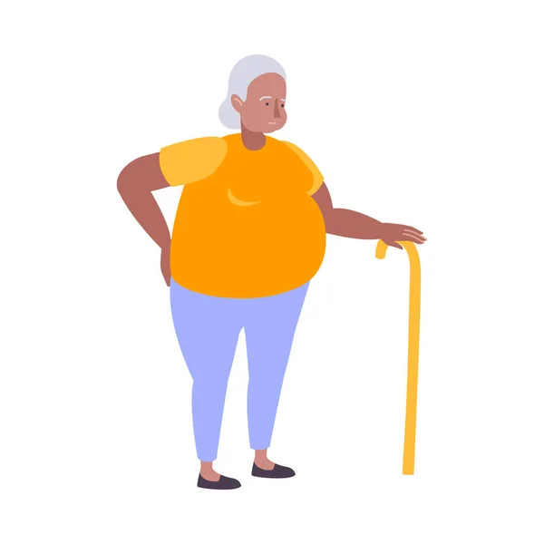 Плоский состав Fat Grandma — стоковый вектор
