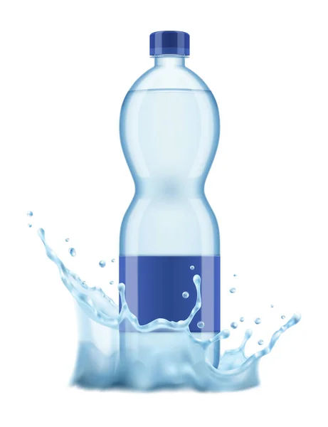 Composición de la botella de agua mineral — Vector de stock