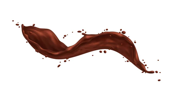 Splttering chocolat composition réaliste — Image vectorielle