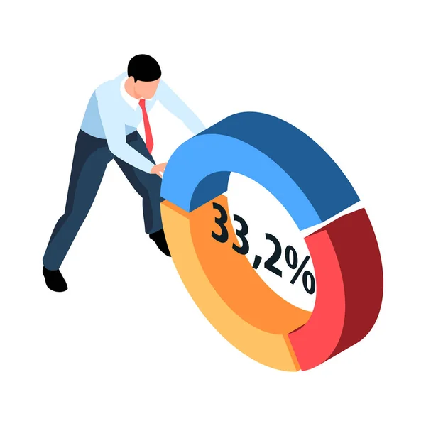 Circle Graph Trading Composition — Stock Vector