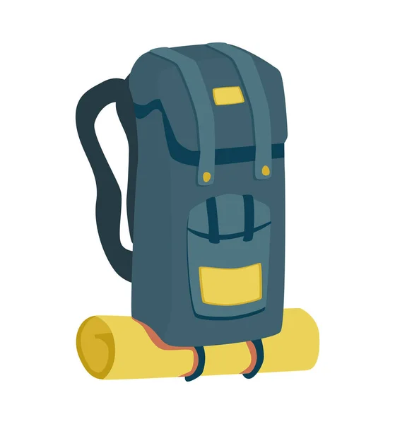 Camping Backpack Mat Composition — Stockový vektor