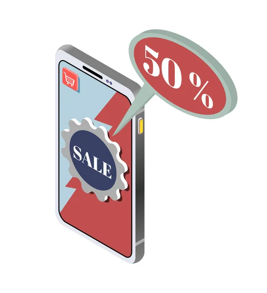 Composição de promoção de venda de Smartphone —  Vetores de Stock