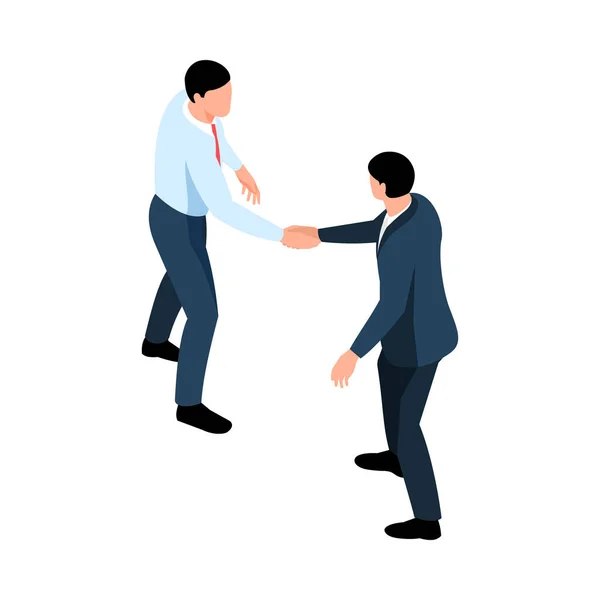 Traders Handshake Isometric Composition — Stock Vector