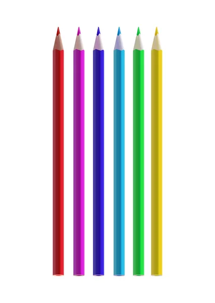 Crayons Composition de papeterie réaliste — Image vectorielle