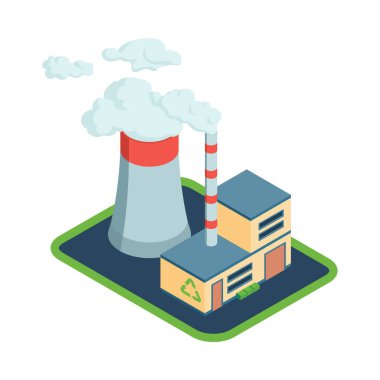 Geri dönüşüm Fabrikası Isometric Bileşimi