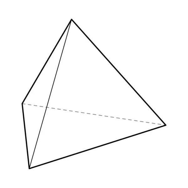 Стереометрическая фигура тетратоэдра — стоковый вектор