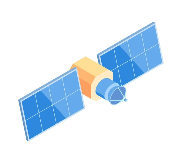 Composición isométrica por satélite meteorológico — Vector de stock