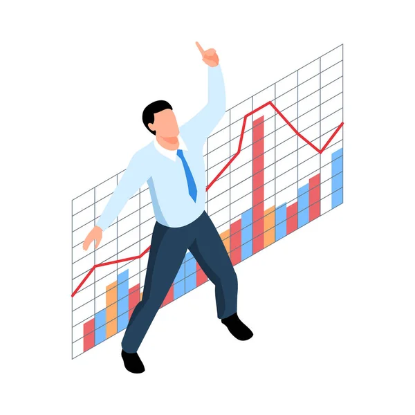 Composição bem sucedida do gráfico do comerciante — Vetor de Stock