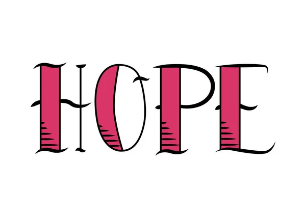 Hope Text Tattoo Komposition — Stockvektor