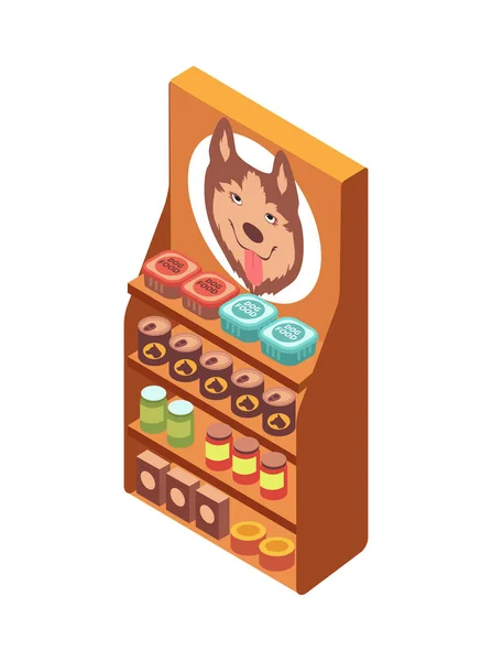 Composición del escaparate de comida para perros — Vector de stock