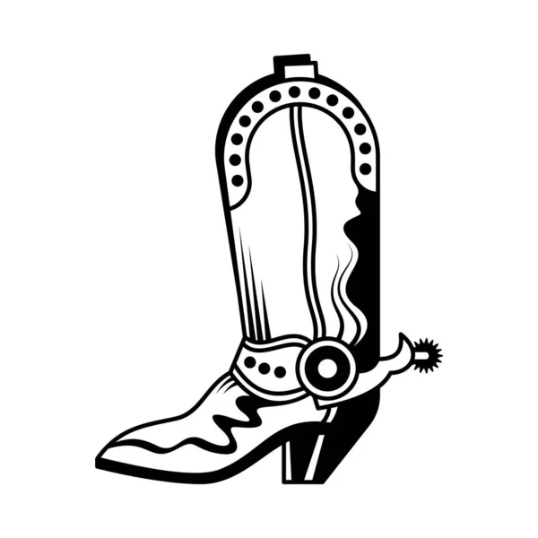 Cowboys Stiefel Emblem Zusammensetzung — Stockvektor