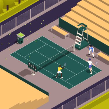 Tenis Isometric Renkli Kompozisyon