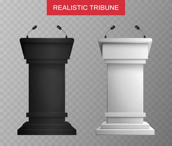 Realista Tribune Negro Blanco conjunto — Archivo Imágenes Vectoriales