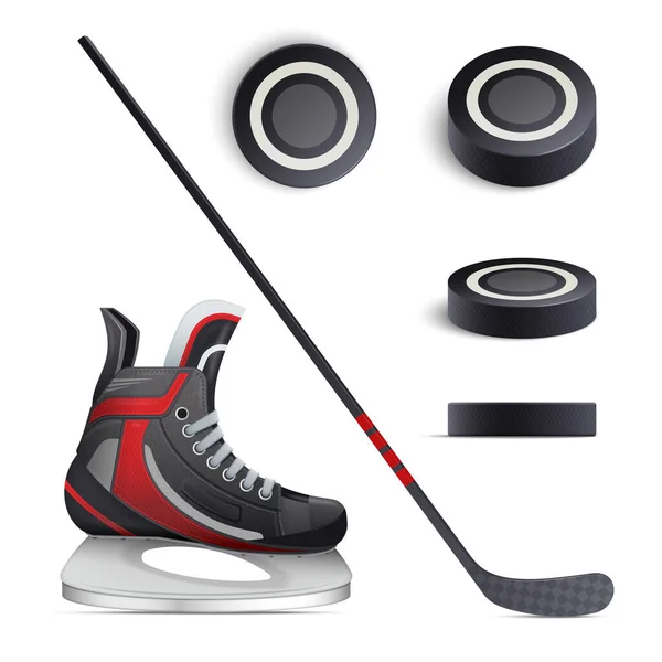 Realistyczny zestaw hokejowy — Wektor stockowy