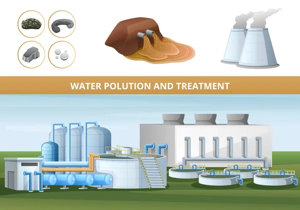 Poster sull'inquinamento delle acque — Vettoriale Stock