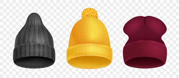 Set di cappelli realistici — Vettoriale Stock