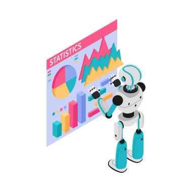 İstatistik Robotu Isometric Kompozisyonu