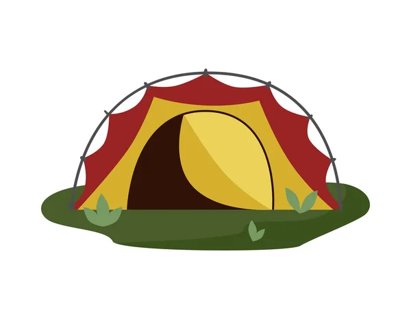 Camping Pitched Tent Composition — Stock Vector