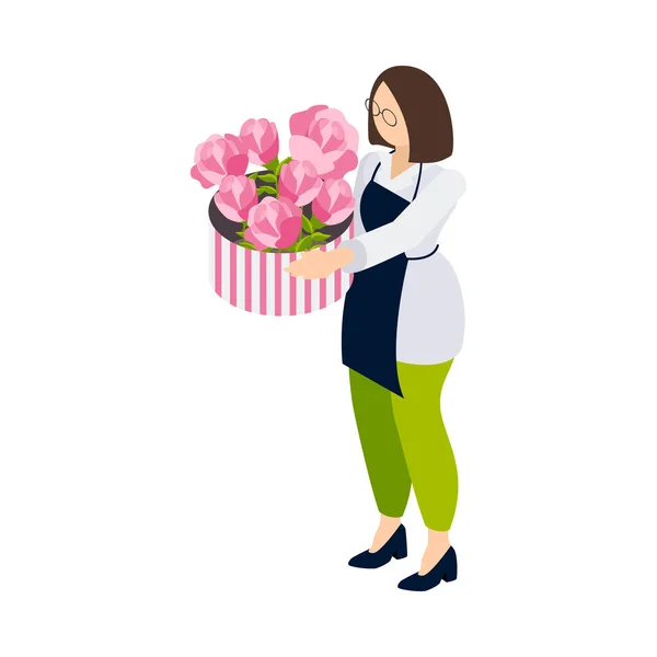 Florist sälja gåvor Sammansättning — Stock vektor